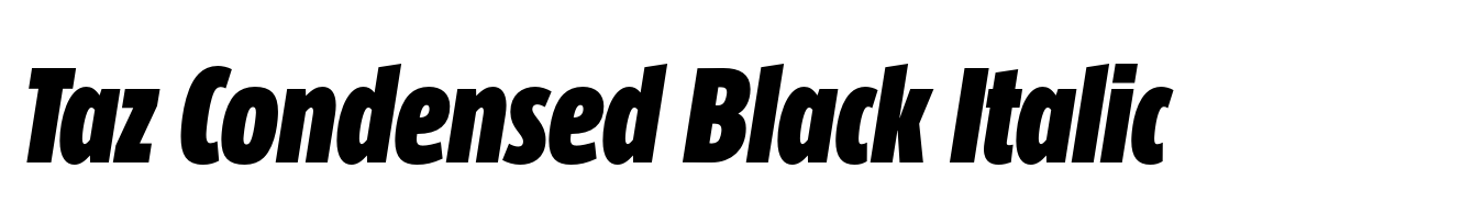 Taz Condensed Black Italic